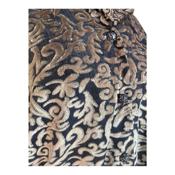 Vtg Diane Von Furstenburg Velvet Burnout Tunic Top L Old Money Boho Garden Fairy - Picture 3 of 6